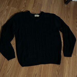 Courreges Sportswear Men's Black Cable Knit Sweater Size XL Cozy Luxury Designer